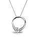 Cate & Chloe Dahlia 18k White Gold Pendant Necklace with Round Cut Simulated Diamond Crystals, Hypoallergenic Jewelry for Women, Gift for Her