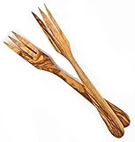 Le Souk Olivique Olive Wood Fork, 12-Inch, Set of 2