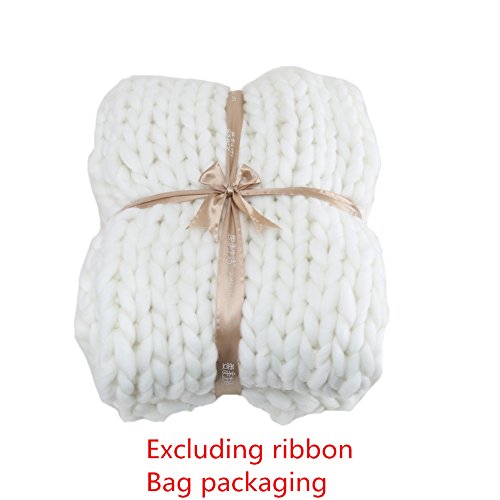 image for Smartcoco Handmade Knit Acrylic Blanket Throw Chunky Bulky Sofa Throw 