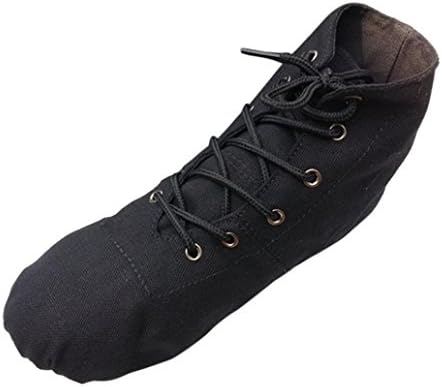 SUKEQ Comfy Flexible Canvas Lace Up Jazz Ballet Dance Boots Shoes