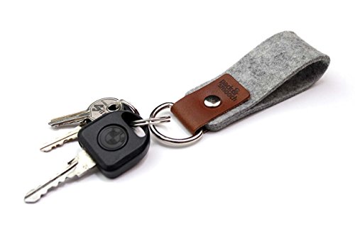 Pack & Smooch Keychain -SELBY- 100% Wool Felt, Pure Vegetable Tanned Leather - Handmade in Germany