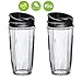 Replacement 24 oz Blender Cups with Sip & Seal Lids Compatible with Nutri Ninja Auto IQ Bl450 BL456 BL480 BL482 BL642 BL682 BN751 BN801 Foodi SS151 SS351 SS401 Blender Cup (2-Pack)