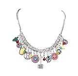 New Horizons Production The Avengers 11 Themed Charms Silvertone Charm Necklace