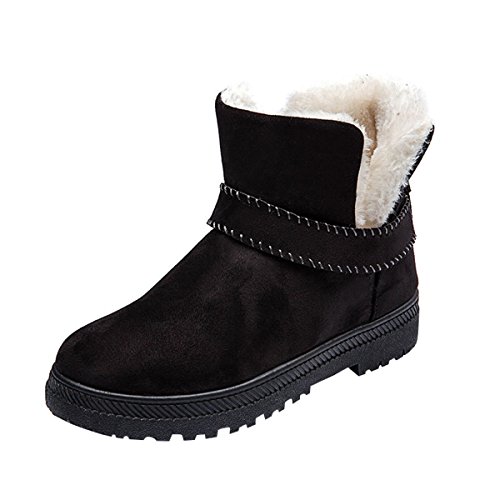 Dear time women snow boots faux shearling buckle straps…