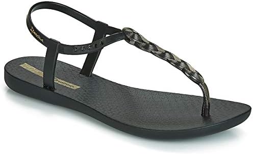 Women's Charm Braid 21 Plastic Buckle Sandal Black
