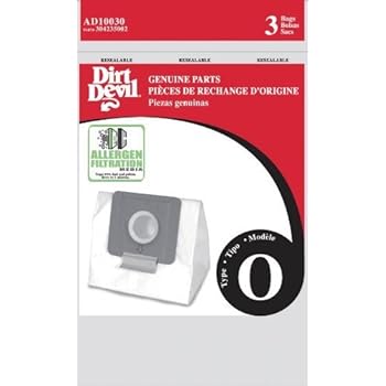 Dirt Devil Type O Allergen Vacuum Bags (9-Pack), AD10030