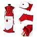Arlai Pack of 4 Christmas Wine Gift Bags - Drawstring Christmas Red Wine Bottle Cover Bags