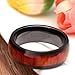 SOMEN TUNGSTEN 8mm Men's Women Black Titanium Ring with Real Wood Inlay Comfort Fit Wedding Band Size 5-14 (8)
