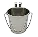 Fuzzy Puppy Pet Products Flat Sided Pail with Dual Hooks, Snugly Fit On Dog, Cat and Critter Crates & Cages, Heavy Duty Stainless Steel | 6 Quart (PN: FSP-6)