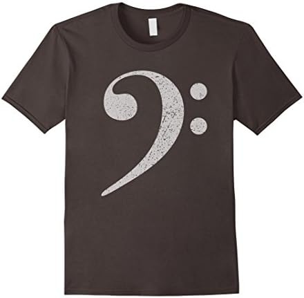 Men's Bass Clef T-Shirt w/ Scratches for Bass Players and Bassists 3XL Asphalt