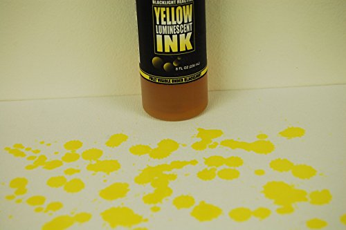 Opticz Daytime Visible Luminescent UV Blacklight Reactive Marking Ink (UV Yellow, 8 Ounce)