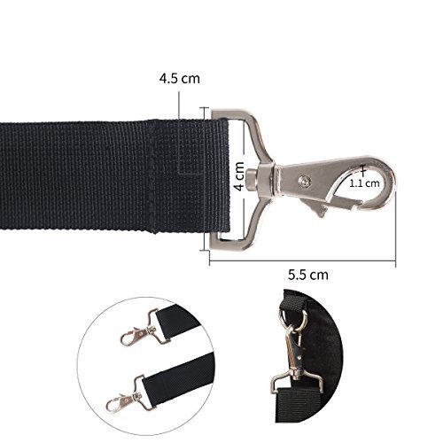 JAKAGO 150cm Universal Replacement Shoulder Straps Padded Adjustable Bag Straps with Metal Swivel Hooks and Non-Slip Pad for Duffel Bag Laptop Briefcase Violin Bag Camera Travel Bag (Black) - Thumbnail 7