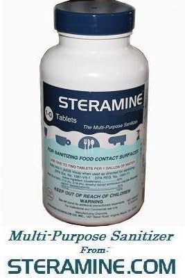 1 X Steramine Quaternary Sanitizing Tablets - 150 Sanitizer Tablets per bottle by Steramine