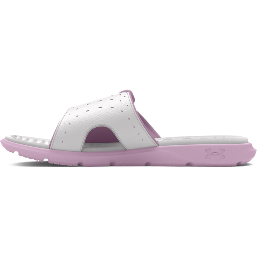 Under Armour Women's Ignite Pro, (102) Distant Gray/Purple Ace/High-Vis Yellow, 10, US Image