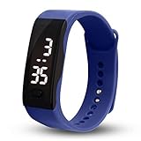 Malltop LED Watch, Unisex Rubber Bracelet Life Water Resistant Touch Screen White LED Digital Display Sports Wrist Watch