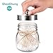 SheeChung 2 Pack Qtip Holder for Bathroom - Cotton Swab Holders, Bathroom Organizers and Storage for Cotton Round Pads, Balls, Floss Pick - Brushed Steel