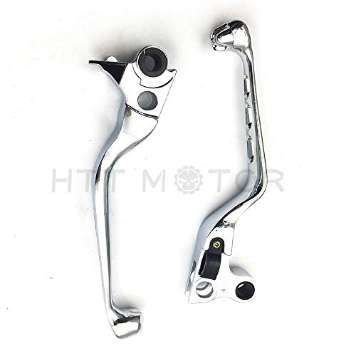 image for HTT Motorcycle Chrome CNC Aluminum Black Brake Clutch Skull Zombie Lev