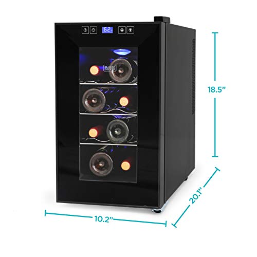 BLACK+DECKER 8 Bottle Wine Fridge, Thermoelectric, Wine Fridge Small