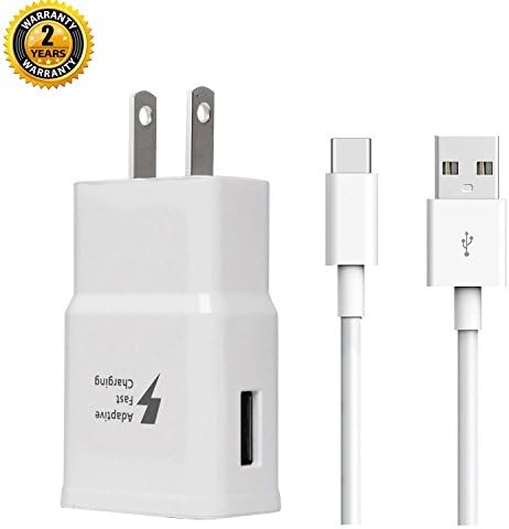 Fast Charge Adaptive Fast Charger Kit for Samsung Galaxy S9/S8/S8 Plus/Note8, HZATECH USB Type C Fast Charging Kit True Digital Adaptive Fast Charging (Wall Charger+ Type C Cable) - White