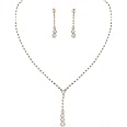 Yean Silver Bridal Jewelry Set Rhinestone Wedding Necklace and Earring Set Prom Jewelry for Women and Bride