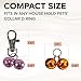 Bemix Pets Cat Collar Bells, 24-Pack, Dog Collar Bells, Loud Or Soft, Pet Bells for Potty Training, Colors (Red, Blue, Orange, Green, Pink, Purple) Matching Collars