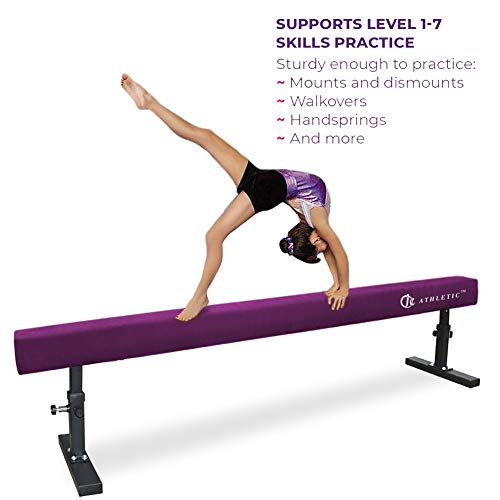 JC-ATHLETICS Adjustable Balance Beam Gymnastic Practice Training Equipment for Kids Children Home Floor Use,8 Feet Long