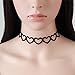 UdobuyPunk Gothic Long Black Velvet PU Leather Chain Necklace Stretch Tattoo Choker Elastic Tassel Necklaces