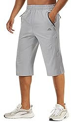 TACVASEN Men's Summer Running Shorts Capri 3/4