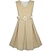 Sunny Fashion Girls Dress Khaki Button Back School Pleated Hem Size 6-14