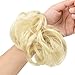 REECHO Thick 2PCS Updo Messy Hair Bun Curly Wavy Ponytail Extensions Hairpieces Hair Scrunchies for Women Girls Color Bleach Blonde