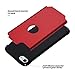 ULAK iPod Touch 7 Case, iPod Touch 6 Case, Slim Fit Hybrid Hard Back Cover with Shockproof Soft Silicone Interior Anti-Scratch Premium Case for iPod Touch 5th/6th/7th Generation, Red