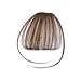 Stamped Glorious Real Human Hair Clip on Air Bangs Hairpieces for Women Flat Bangs with Temples(Color:Light Brown)