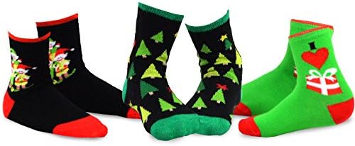TeeHee Christmas Kids Cotton Fun Crew Socks 3-Pair Pack