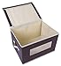 Juvale Storage Bins - 3-Pack Foldable Storage Cubes, Decorative Fabric Storage Bins with Lids and Clear Windows, Household Organization, Closet, Office Supplies, Brown, 16.25 x 12 x 10 Inches