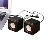 Mini USB Laptop Speakers Wired Laptop Speakers 2.0 Channel Small Computer Desktop Speakers Blackmputer Desktop Speakers for PC