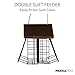 MEKKAPRO Suet Feeder for Outside Hanging Metal Roof, Woodpecker Feeder, Two Suet Bird Feeder Capacity, Cage Hanger Hanging Bird Feeder Easily Fits 2 Suet Cakes Holder - Wild Bird Feeder Basket