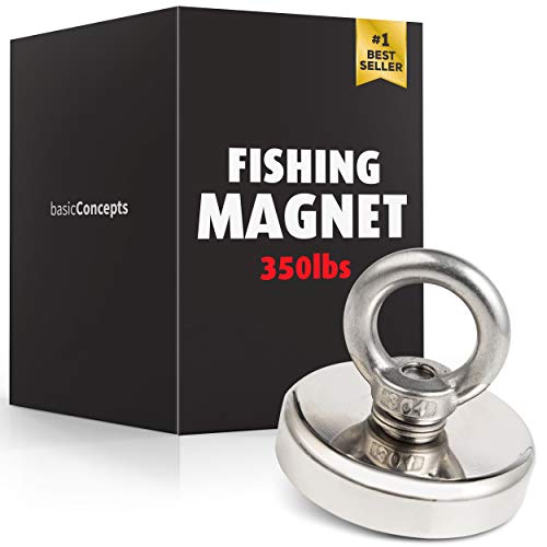 Fishing Magnet (350 lb), Powerful Neodymium Fishing Magnets, Enjoy Magnet Fishing with Durable Salvage Magnet, Earth Magnets, Fishing Magnets with Eyebolt, Super Magnetic