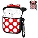 Punswan Minnie Big Dots Airpod Case for Airpods 1&2,Cute 3D Funny Cartoon Character Soft Silicone Catalyst Cover,Kawaii Fun Cool Keychain Design Skin,Fashion Cases for Girls Kids Teens Air pods