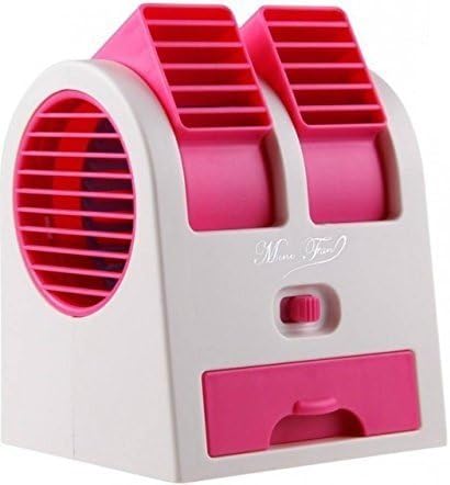 MOBIRON Mini Fan and Portable Dual Bladeless Small Air Conditioner Water Air Cooler Powered by USB and Battery Use of Car|Home|Office (Mixed Colours)