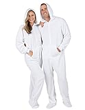 Footed Pajamas - Arctic White Adult Hoodie Fleece