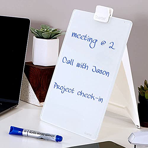 Quartet Glass Whiteboard Desktop Easel, 9" x 11", Dry Erase Surface
