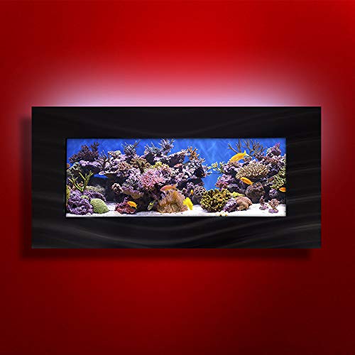 Aussie Aquariums AA-Skyline-BBLACK 2.0 Wall Mounted Aquarium, Brushed Black