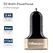 BasAcc 6.6A/33W Premium Aluminum 3-Port USB Rapid Portable Travel Car Charger W/Smart Sense IC (Highest Output) for Apple iPhone X/8/8 Plus 7 Plus/6S Plus Galaxy S7 Edge Nintendo Switch Black/Gold