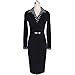 LunaJany Women's Polka Dot Long or Short Sleeve Wear to Work Office Pencil Dress