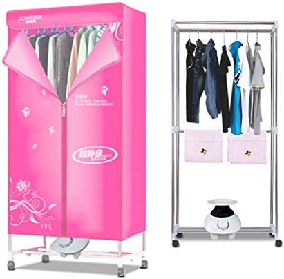 YXGH@ Portable double-layer cloth dryer 1010W electric energy-saving drying rack multifunctional disinfection wardrobe with heater, automatic timer Dryer (Color : Pink)