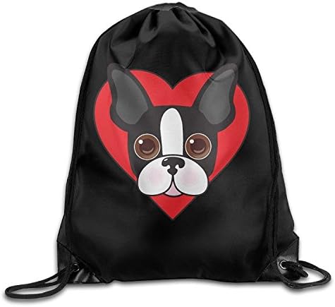 Boston Terrier Face Drawstring Backpack Beam Mouth Sports Sackpack Shoulder Bags For Men/Women