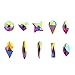 100pcs Ultra Sparkle&Shine AB Crystal Bead 10 Mixed Sizes Shapes Gold FlatBack Rhinestones Gems Pearls for 3D Nail Art Beauty Design Phone Case DIY Crafts-LONG LASTING AB SHINE Like Swarovski (Pack 1)