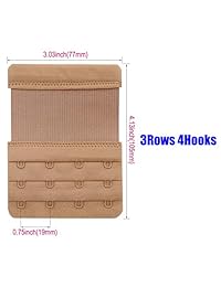 4 Hook Bra Extenders,Stretchy Soft and Comfortable Bra Strap Extender - 4 pcs Pack