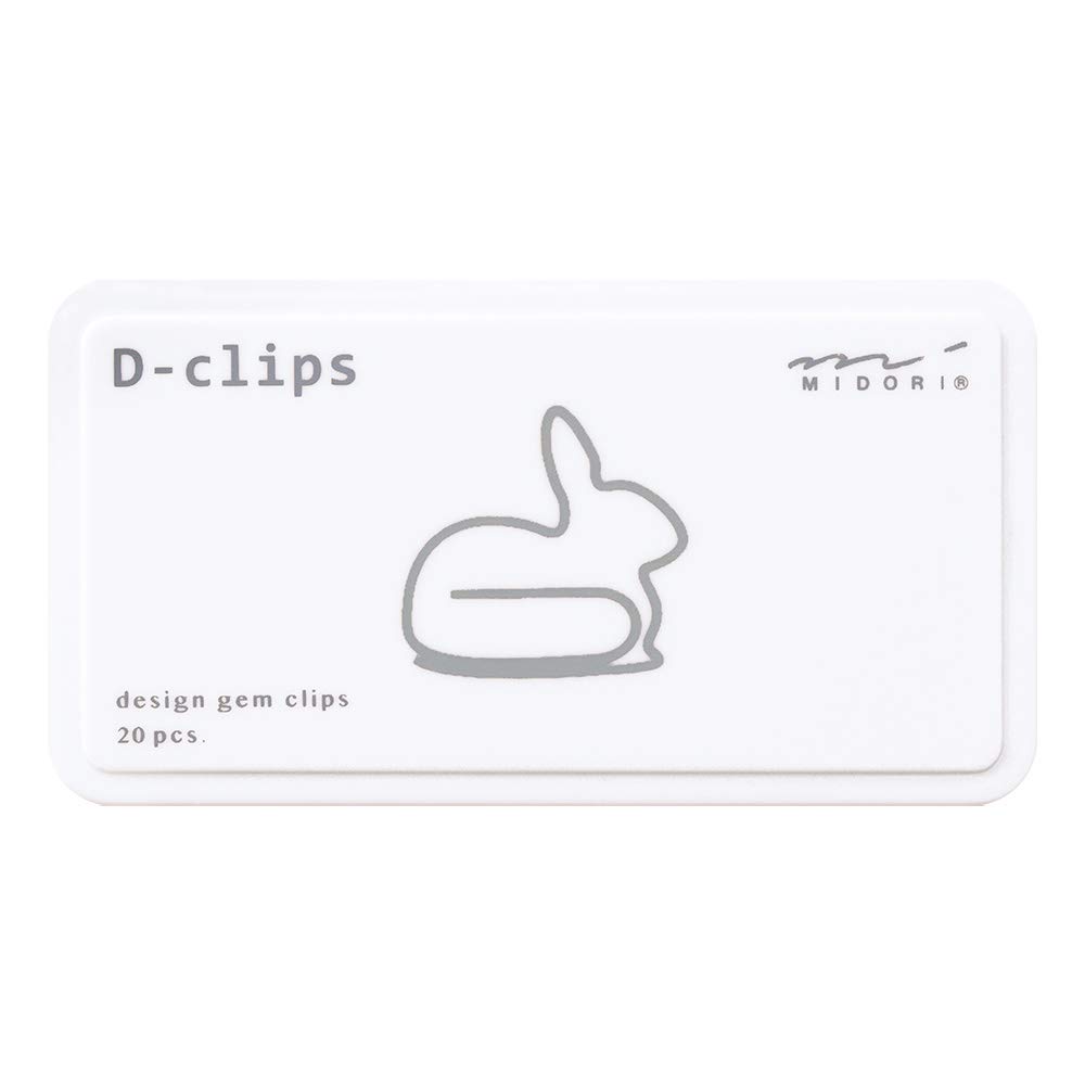 Midori D-clips rabbit paper clips (20 pieces) 43388-006