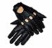 SPORTSIMPEX Men Leather Knuckle Holes Driving Gloves (XL BLACK)